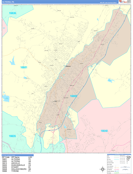 Altoona Wall Map