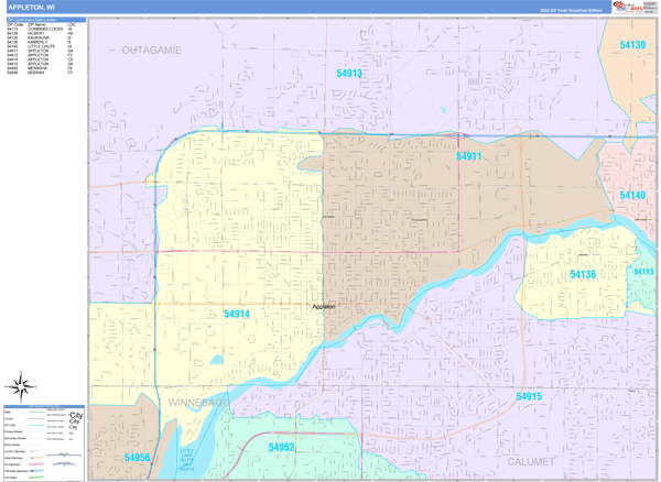 Appleton Wall Map