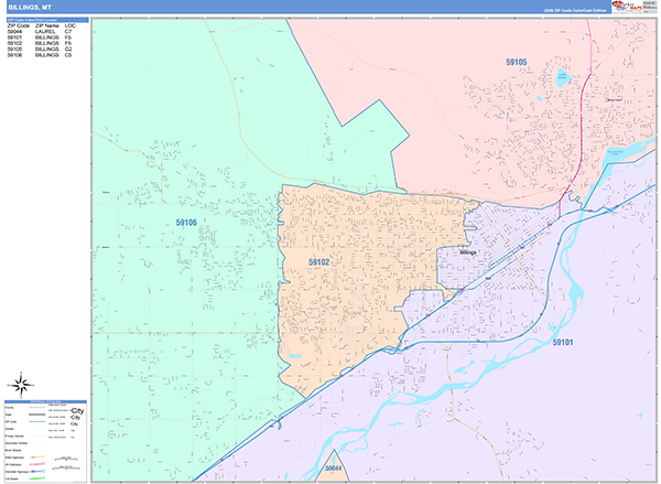 Billings Wall Map