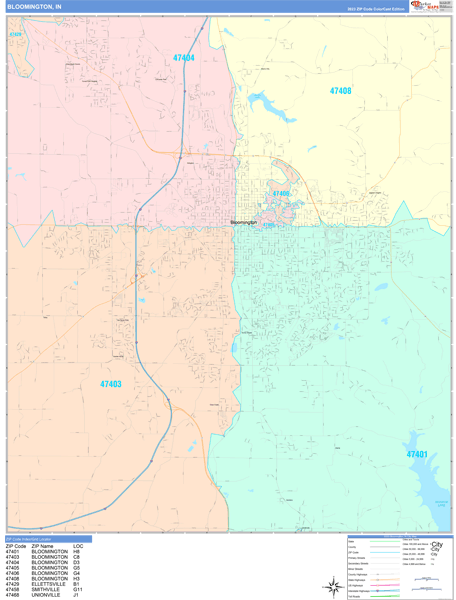 Bloomington Wall Map