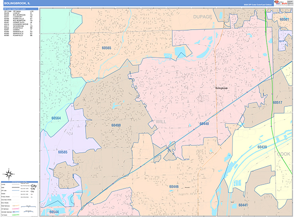 Bolingbrook Wall Map