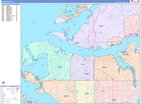 Bradenton Wall Map