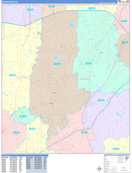 Brookhaven Wall Map