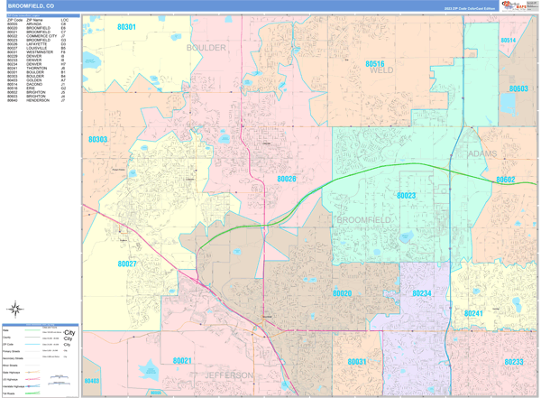 Broomfield Wall Map