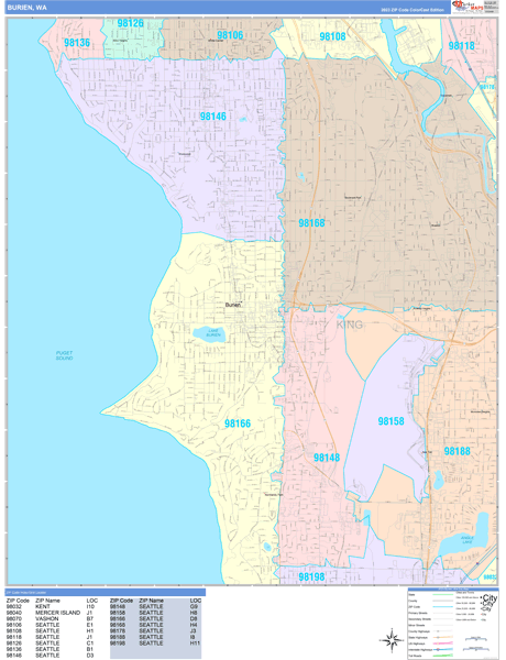 Burien Wall Map