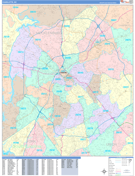 Charlotte Wall Map
