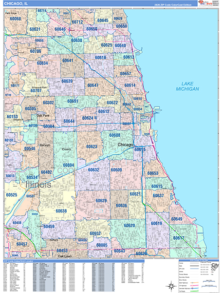 Chicago Wall Map