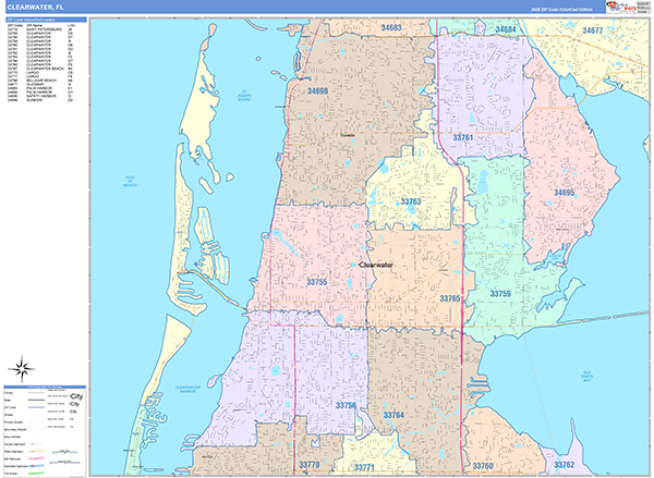 Clearwater Wall Map
