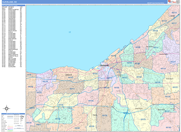 Cleveland Wall Map
