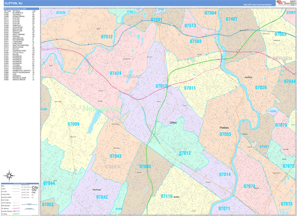 Clifton Wall Map