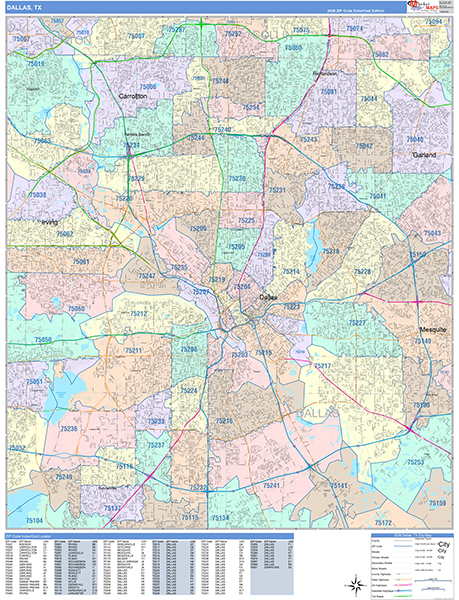 Dallas Wall Map