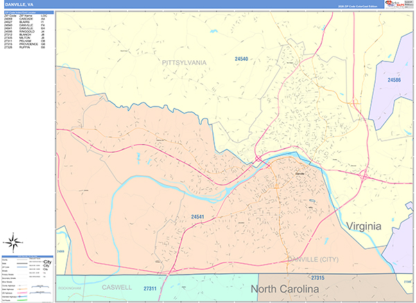 Danville Wall Map