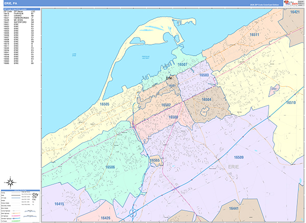 Erie Wall Map