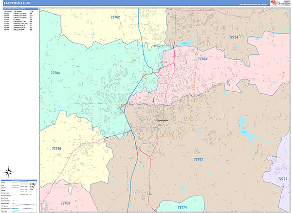 Fayetteville Wall Map