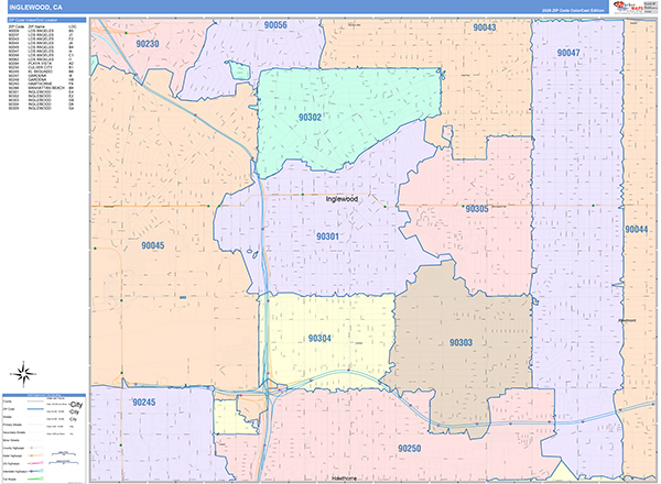 Inglewood Wall Map