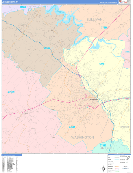 Johnson City Tn Zip Code Map - United States Map