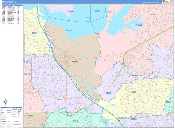 Lewisville Wall Map