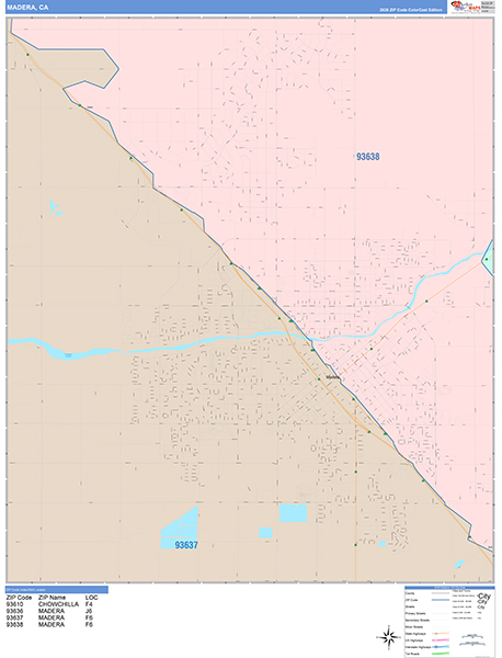 Madera Wall Map