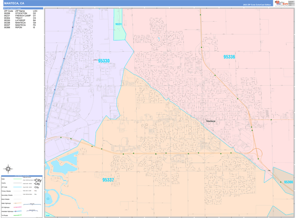 Manteca Wall Map