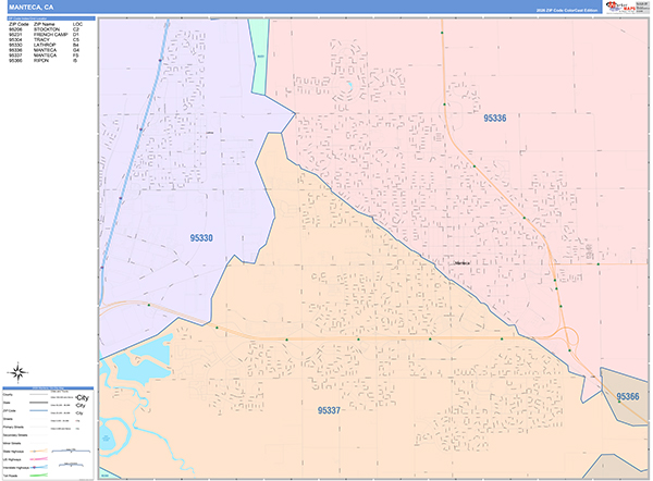 Manteca Wall Map