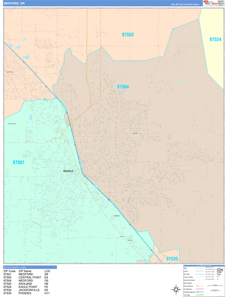 Medford Wall Map