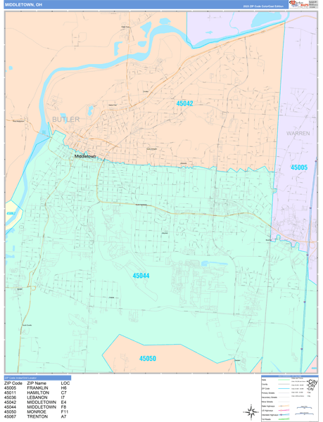 Middletown Wall Map