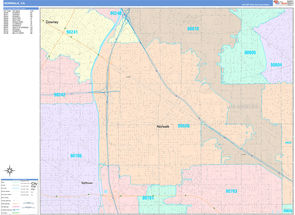 Norwalk Wall Map