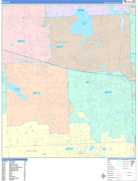 Novi Wall Map