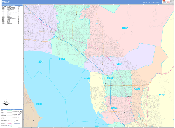 Orem Wall Map