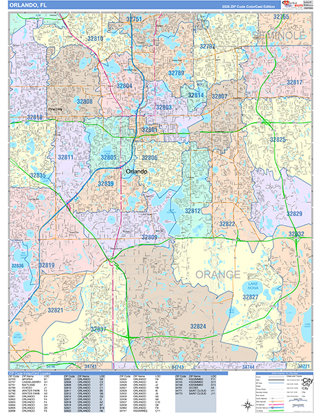 Orlando Wall Map