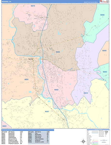 Redding Wall Map