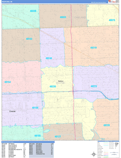 Redford Wall Map