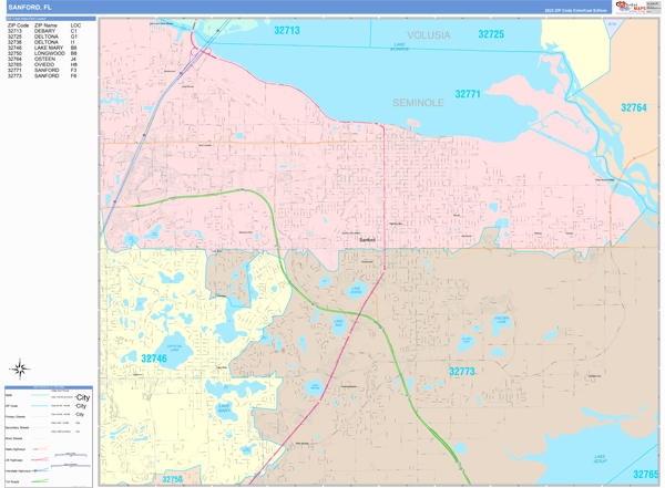 Sanford Wall Map