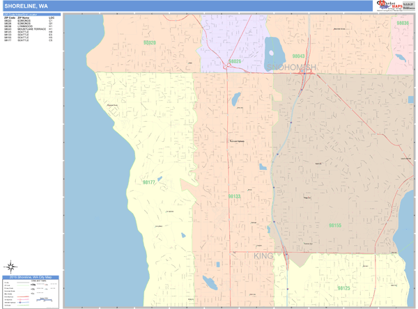 Shoreline Wall Map