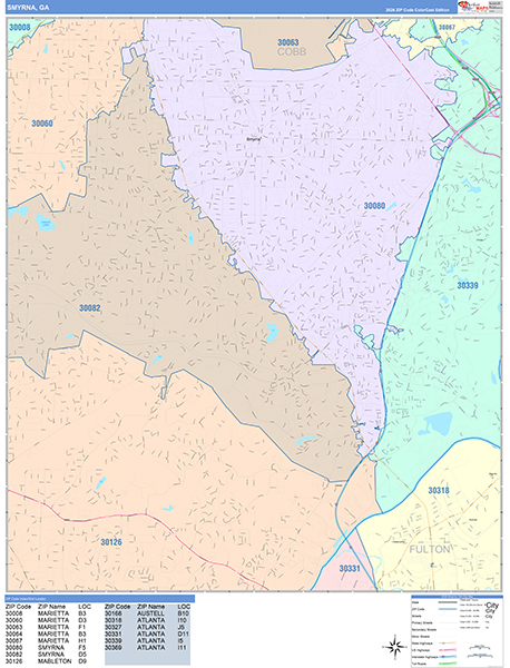 Smyrna Wall Map