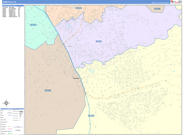 Temecula Wall Map