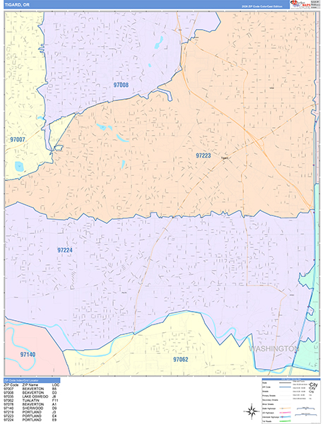 Tigard Wall Map