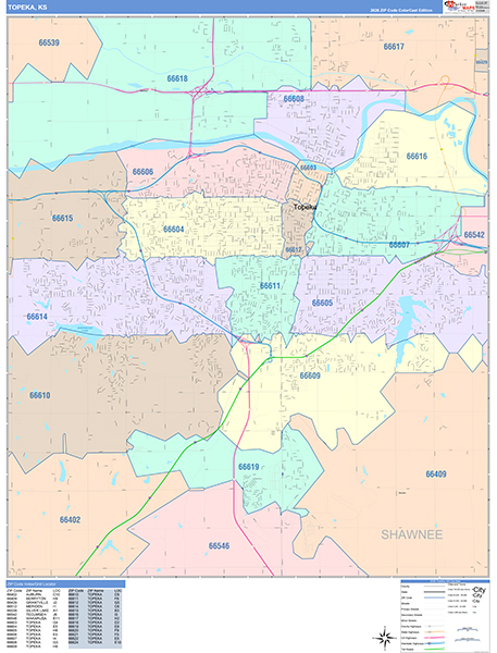 Topeka Wall Map