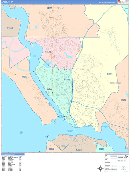 Vallejo Wall Map