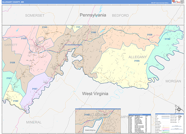 Allegany County Map Book Color Cast Style