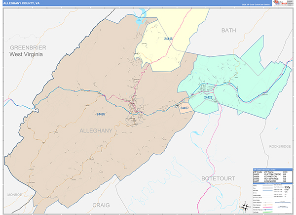 Alleghany County, VA Zip Code Map