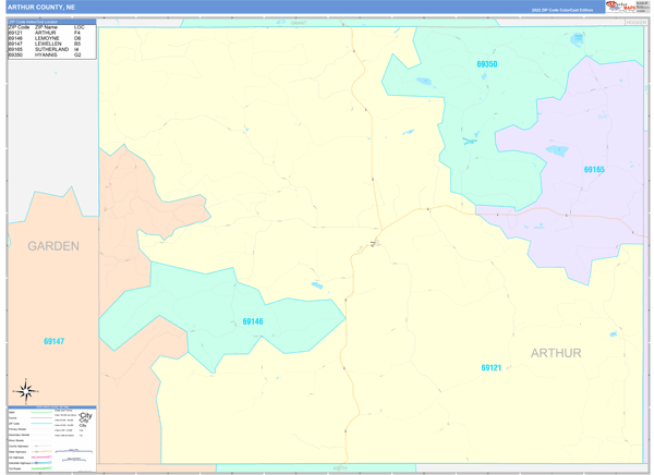 Arthur County, NE Wall Map