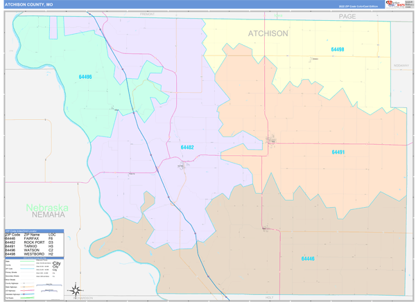 Atchison County, MO Zip Code Map
