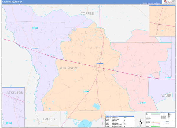 Atkinson County Digital Map Color Cast Style