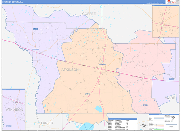 Atkinson County, GA Zip Code Map