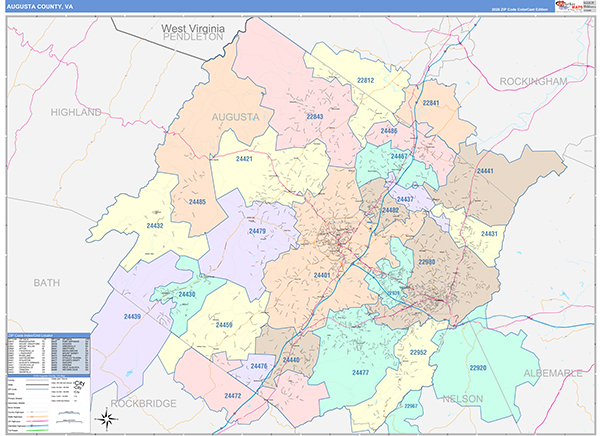 Augusta County, VA Zip Code Map