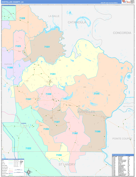 Avoyelles Parish (County), LA Wall Map