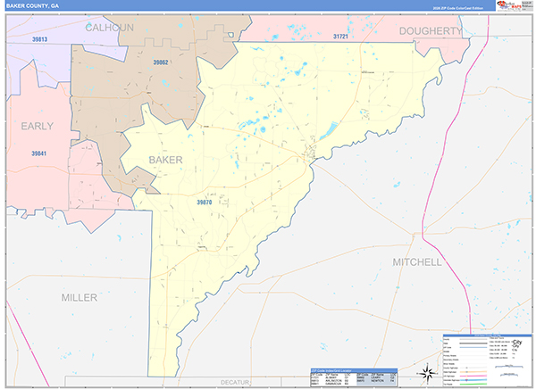 Baker County, GA Zip Code Map