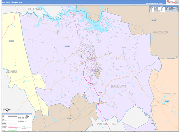 Baldwin County, GA Zip Code Map
