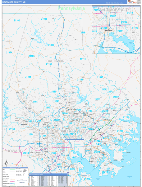 Baltimore County Digital Map Color Cast Style